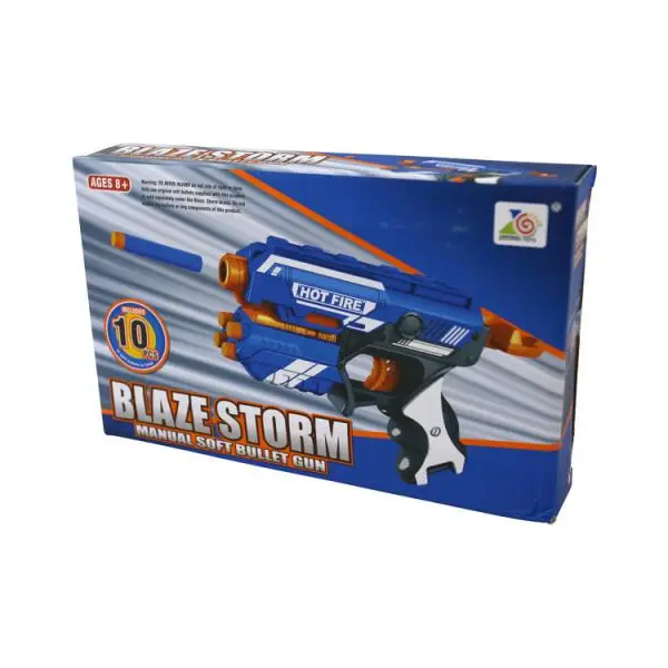 Kombat UK Army Boys Toy Blaze Storm Delta Pistol Machine Play Gun 10 x Soft Dart
