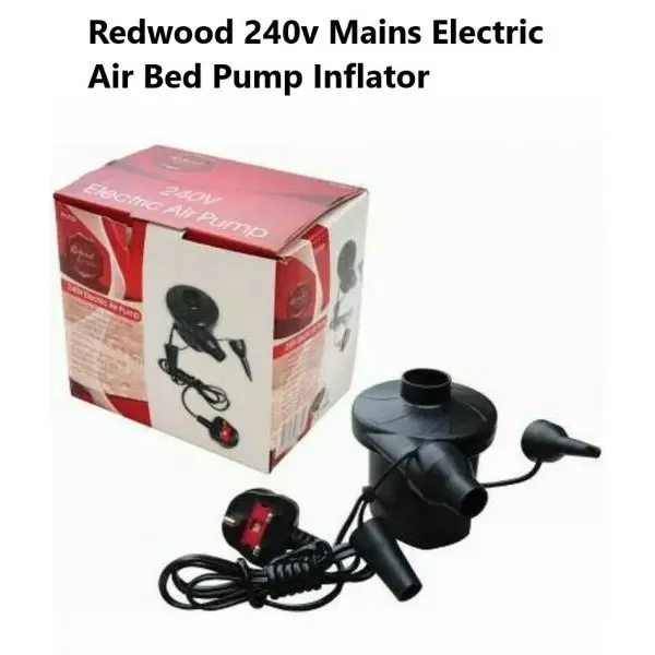 Redwood 240v Electric Air Bed Pump Inflator Camping Bed 130w Mains Air pump