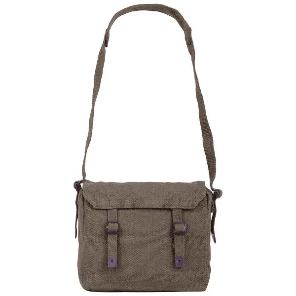 Highlander Webbing Haversack Army Military Cotton Canvas Shoulder Bag Olive