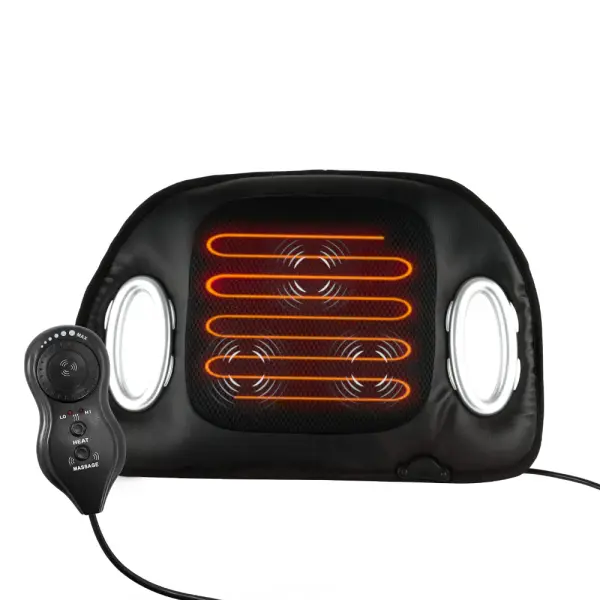 Streetwize Black 12V Car Heated Seat Cushion with Lumbar Back Support & Massage