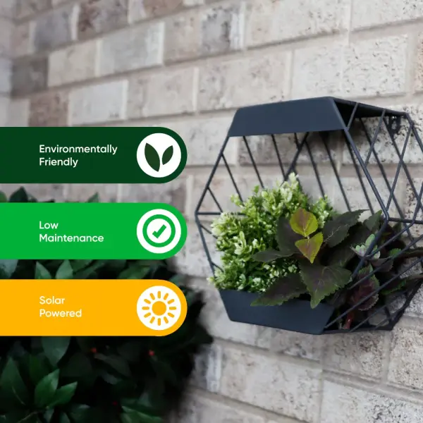 Gardenwize Solar Hex Wall Planter GW559
