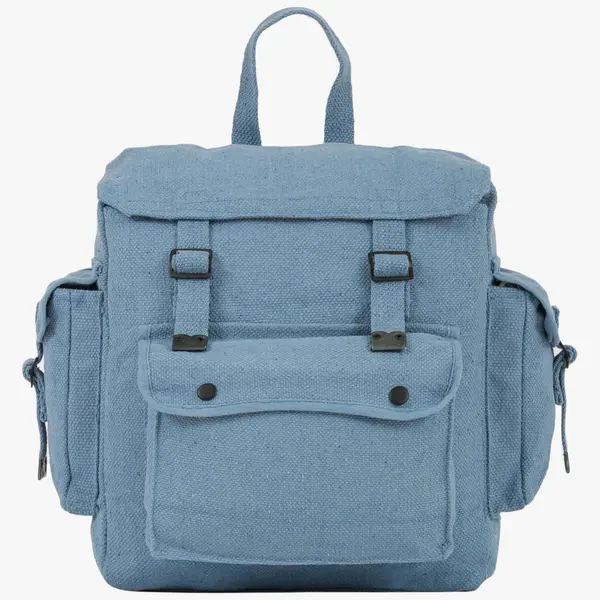 Highlander Large Pockets Webbing Backpack Washed Canvas RAF Blue BP007-RF