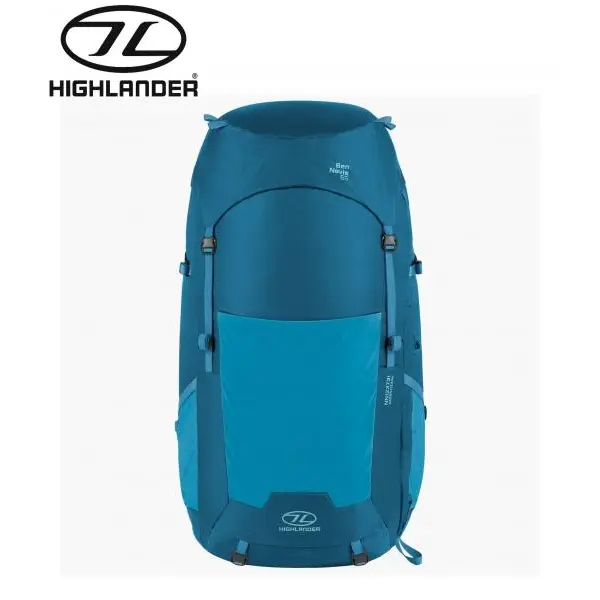 Highlander Ben Nevis Rucksack Backpack 65L Petrol Hiking Camping RUC276-PL