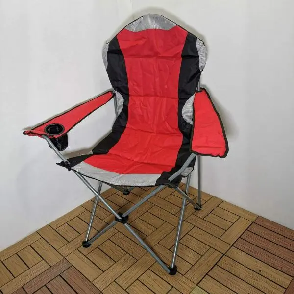 Redwood Leisure Padded Highback Camping Chair Red Camping Campervan BB-FC172