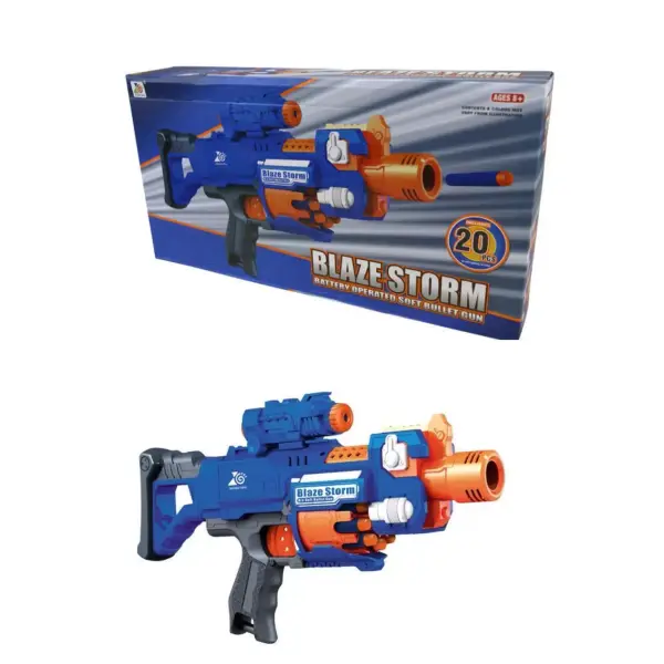 Kids Toy Dart Blaster Gun Blaze Storm Assault Rifle Army Includes 20 Foam Darts