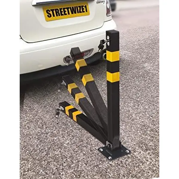 Heavy Duty Folding Robust Security Parking Post Driveway Ballard with Lock & Key