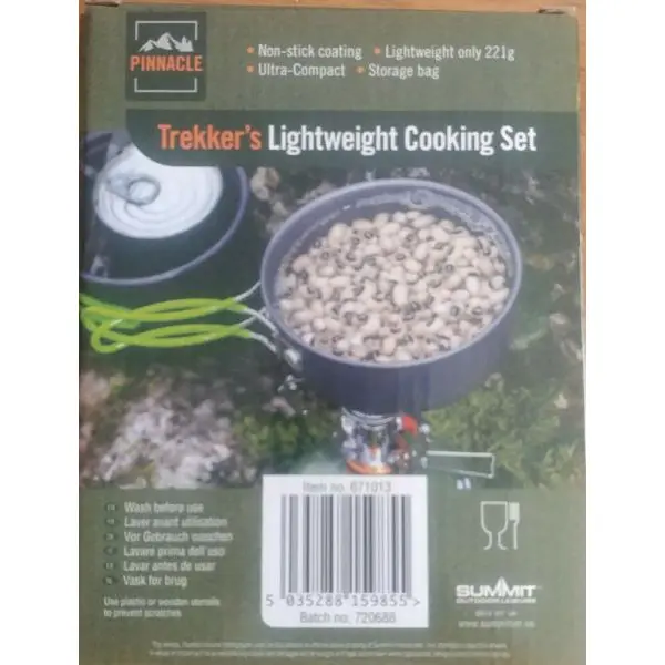 Summit Pinnacle Compact Lightweight Trekkers Cooking Set Camping Hiking Festival