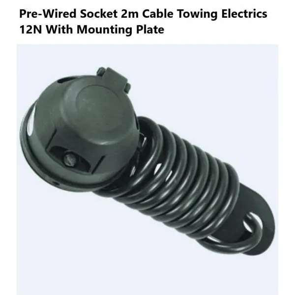 Pre-Wired Socket 2m Cable Towing Electrics 12N With Mounting Plate