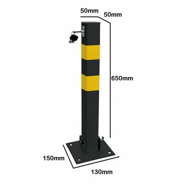 Heavy Duty Folding Robust Security Parking Post Driveway Ballard with Lock & Key