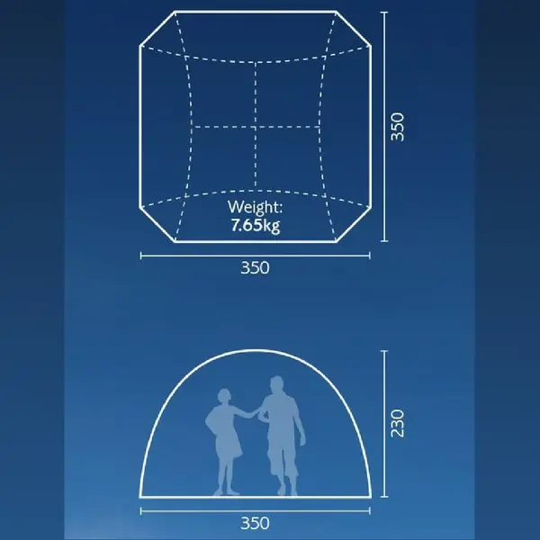 Royal Event shelter UPF30+ Sun shelter 3.5 x 3,5m camping gazebo INC WALLS W530