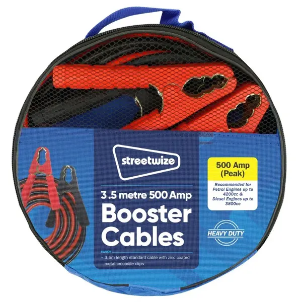 Streetwize Jump Leads 500A 3.5m HD Booster Cables Engine Start Car Van SWBC9