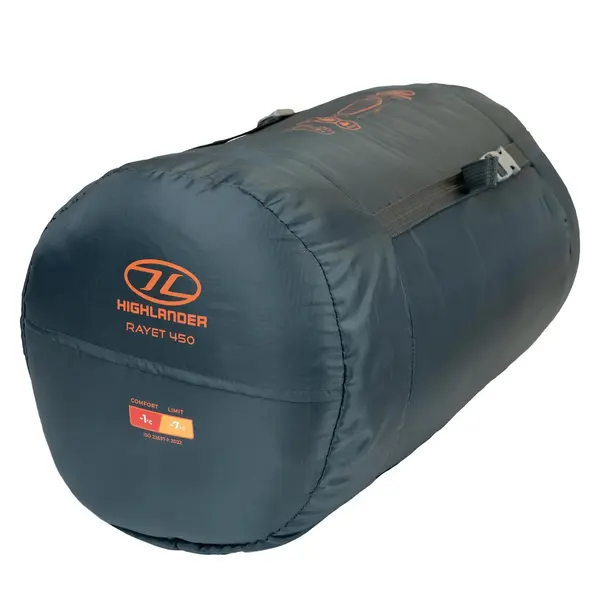 Highlander RAYET 450 Adult Mummy Sleeping Bag DARK GREY SB258-DGY