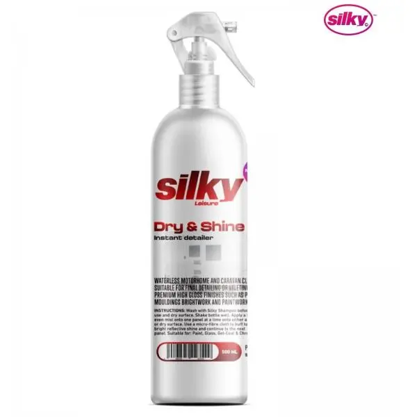 Silky Dry & Shine Waterless Cleaner & Detailer 500ml Motorhome Caravan SILKCD001