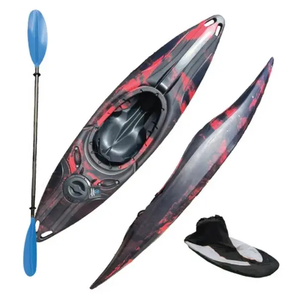 Riber Sit In White Water Tourer Kayak R-1016-Black/Red