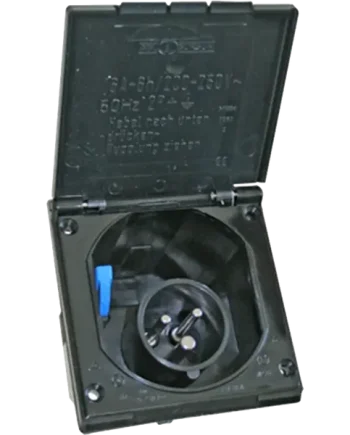 Fawo 240v Flush Mains Inlet - Black (01646T14399)